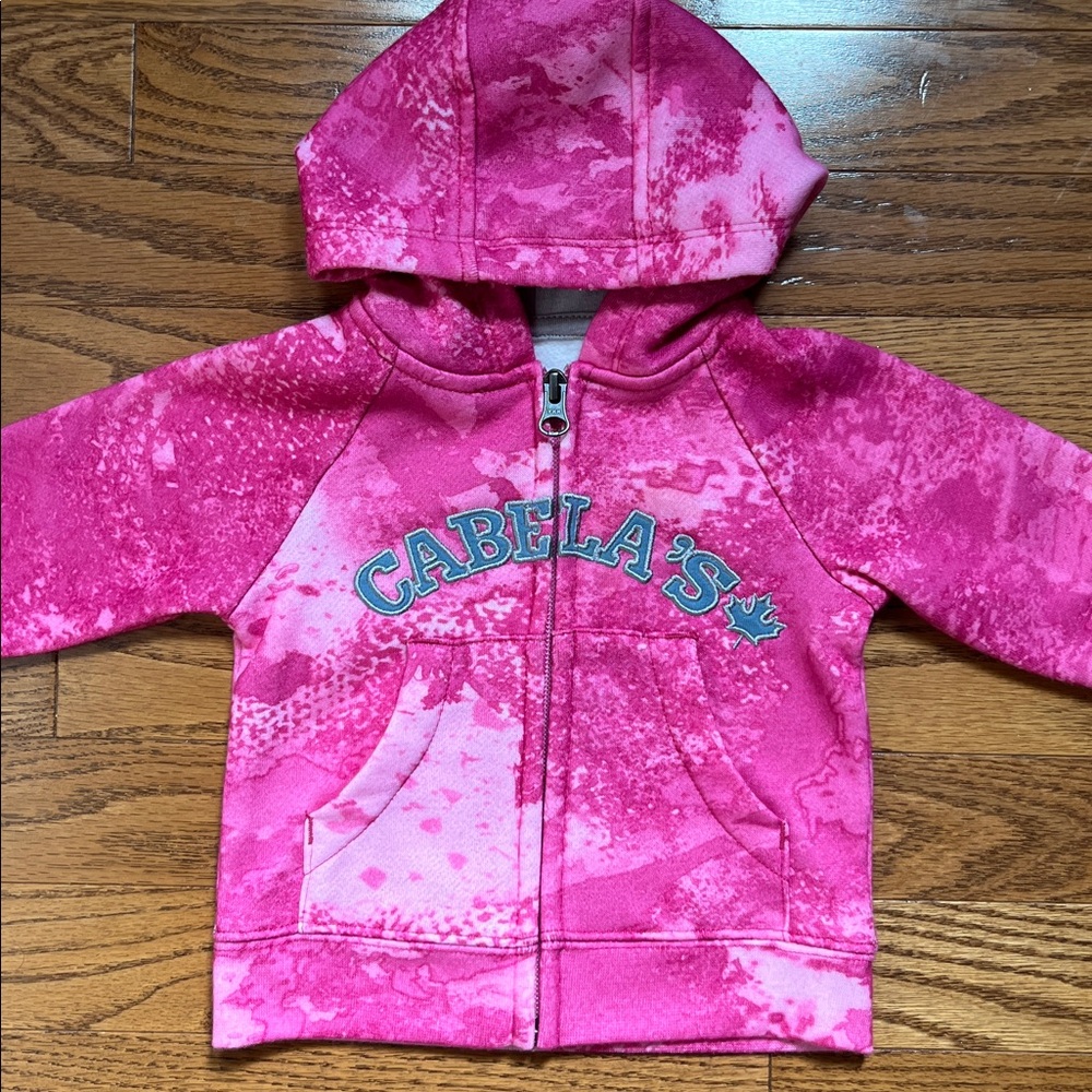 CABELA’S PINK HOODIE SIZE 3 MONTHS